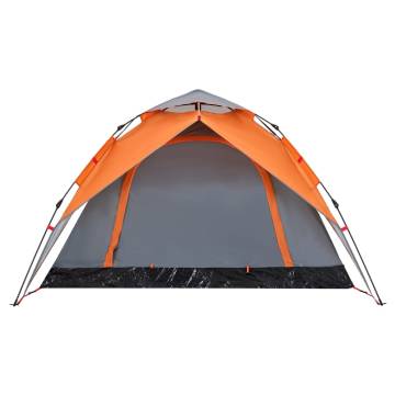 Camping Tent Dome 4-Person Grey and Orange Quick Release