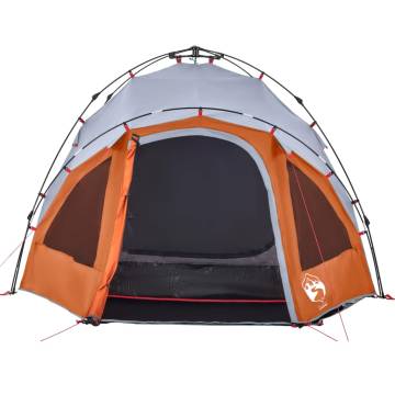 Camping Tent Dome 3-Person Grey and Orange Quick Release