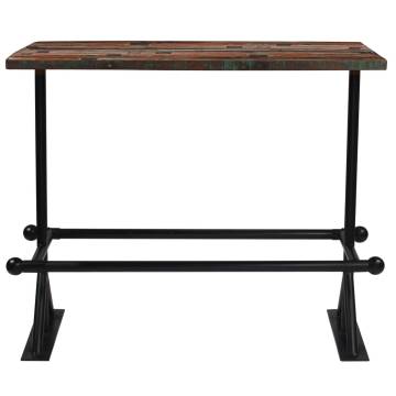 Bar Table Solid Reclaimed Wood Multicolour 150x70x107 cm