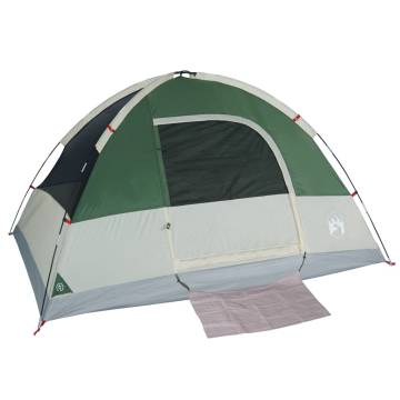 Camping Tent Dome 4-Person Green Waterproof