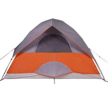 Camping Tent Dome 4-Person Grey and Orange Waterproof