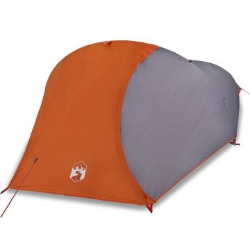 Camping Tent Dome 4-Person Grey and Orange Waterproof