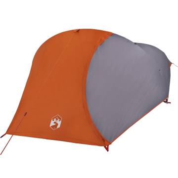 Camping Tent Dome 4-Person Grey and Orange Waterproof