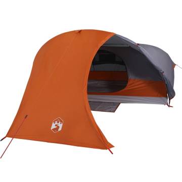 Camping Tent Dome 4-Person Grey and Orange Waterproof