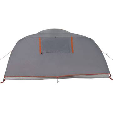 Camping Tent Dome 4-Person Grey and Orange Waterproof