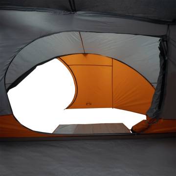 Camping Tent Dome 4-Person Grey and Orange Waterproof