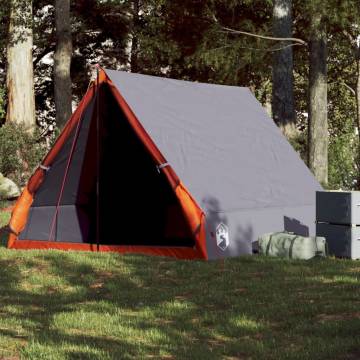 Camping Tent A-Frame 2-Person Grey and Orange Waterproof