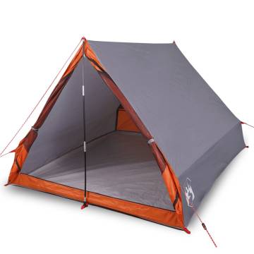 Camping Tent A-Frame 2-Person Grey and Orange Waterproof