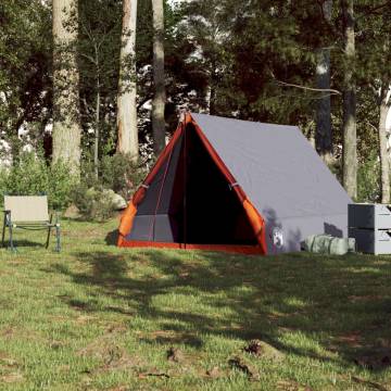 Camping Tent A-Frame 2-Person Grey and Orange Waterproof