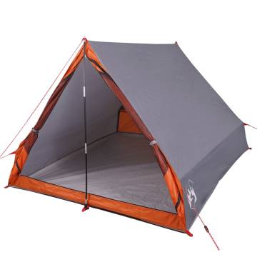 Camping Tent A-Frame 2-Person Grey and Orange Waterproof