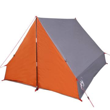 Camping Tent A-Frame 2-Person Grey and Orange Waterproof