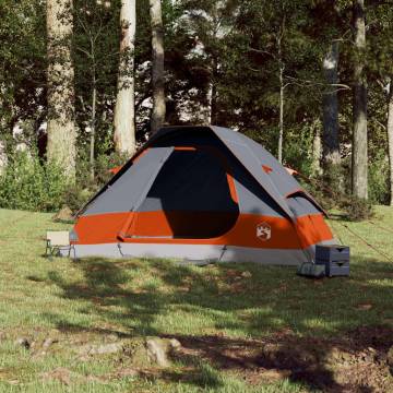 Family Tent Dome 6-Person Grey and Orange Waterproof