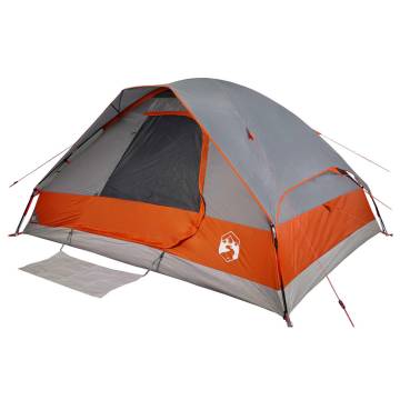 Family Tent Dome 6-Person Grey and Orange Waterproof