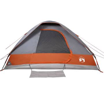 Family Tent Dome 6-Person Grey and Orange Waterproof