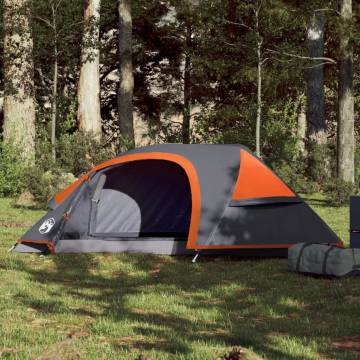 Camping Tent Dome 1-Person Grey and Orange Waterproof