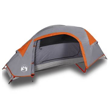 Camping Tent Dome 1-Person Grey and Orange Waterproof