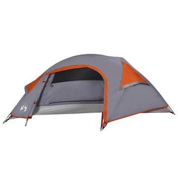 Camping Tent Dome 1-Person Grey and Orange Waterproof