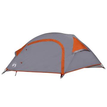 Camping Tent Dome 1-Person Grey and Orange Waterproof