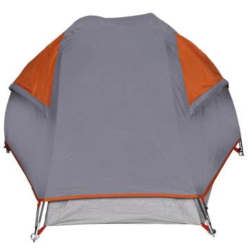 Camping Tent Dome 1-Person Grey and Orange Waterproof