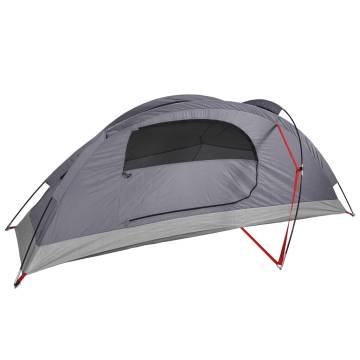 Camping Tent Dome 1-Person Grey and Orange Waterproof