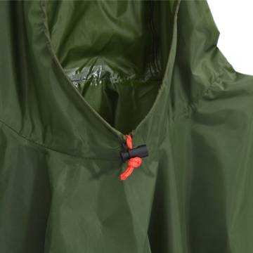 Rain Poncho with Hood 2-in-1 Design Green 223x145 cm