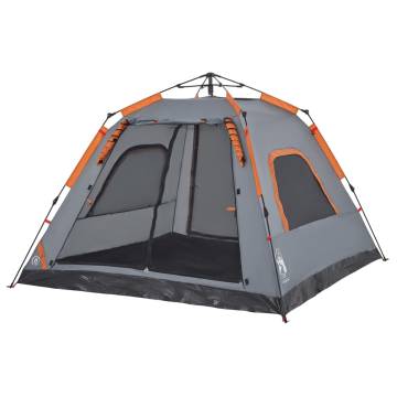 Camping Tent Dome 5-Person Grey and Orange Quick Release