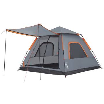 Camping Tent Dome 5-Person Grey and Orange Quick Release