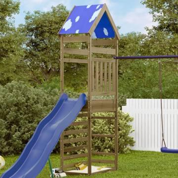 Play Tower with Rockwall 85x52.5x265 cm Impregnated Wood Pine