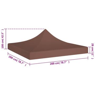 Party Tent Roof 2x2 m Brown 270 g/m²