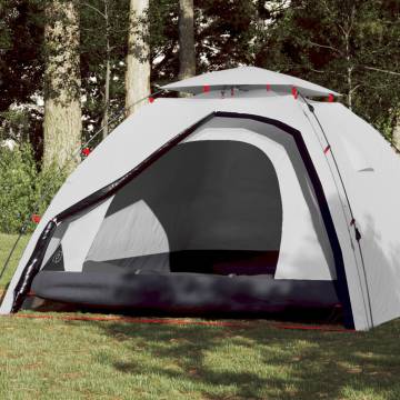 Camping Tent Dome 4-Person White Blackout Fabric Quick Release