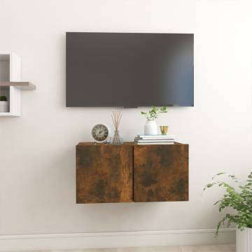 Hanging TV Cabinet Smoked Oak 60x30x30 cm Engineered Wood