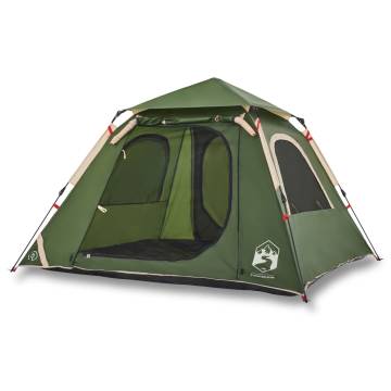 Camping Tent Dome 4-Person Green Quick Release