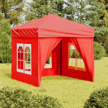 Folding Party Tent with Sidewalls Red 2x2 m