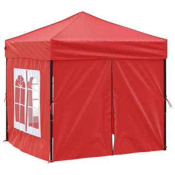 Folding Party Tent with Sidewalls Red 2x2 m