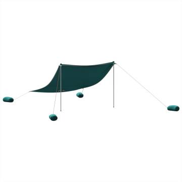 Beach Canopy with Sand Anchors Green 304x300 cm