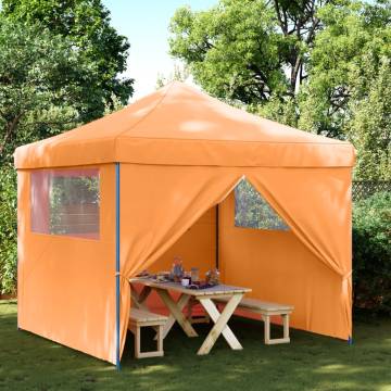 Foldable Party Tent Pop-Up with 4 Sidewalls Orange