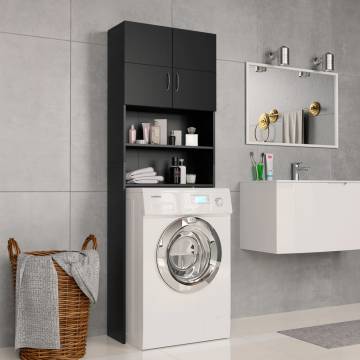 Washing Machine Cabinet Black 64x25.5x190 cm Engineered Wood