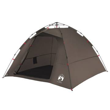 Fishing Tent 4-Person Brown Quick Release