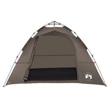 Fishing Tent 4-Person Brown Quick Release