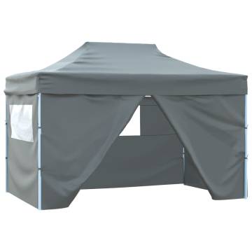 Professional Folding Party Tent with 4 Sidewalls 3x4 m Steel Anthracite