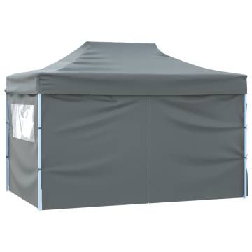 Professional Folding Party Tent with 4 Sidewalls 3x4 m Steel Anthracite