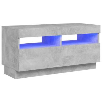 TV Cabinet with LED Lights Concrete Grey 80x35x40 cm