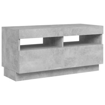 TV Cabinet with LED Lights Concrete Grey 80x35x40 cm