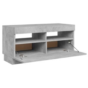 TV Cabinet with LED Lights Concrete Grey 80x35x40 cm