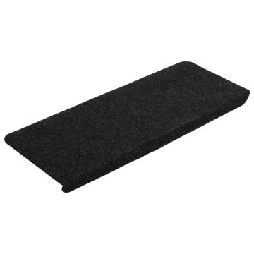 Stair Mats Self-adhesive 15 pcs 65x24.5x3.5 cm Black