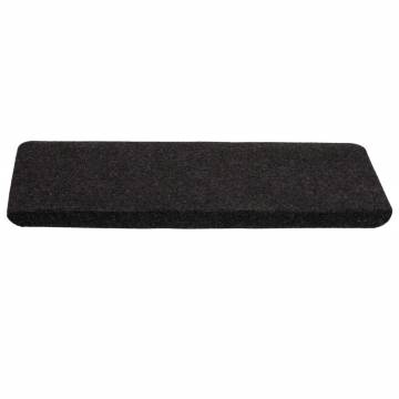 Stair Mats Self-adhesive 15 pcs 65x24.5x3.5 cm Black