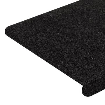 Stair Mats Self-adhesive 15 pcs 65x24.5x3.5 cm Black