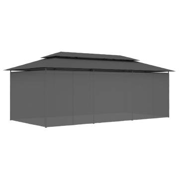 Gazebo with Curtains 600x298x270 cm Anthracite