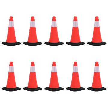 Reflective Traffic Cones with Heavy Bases 10 pcs 50 cm