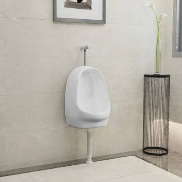 Wall Hung Urinal with Flush Valve Ceramic White